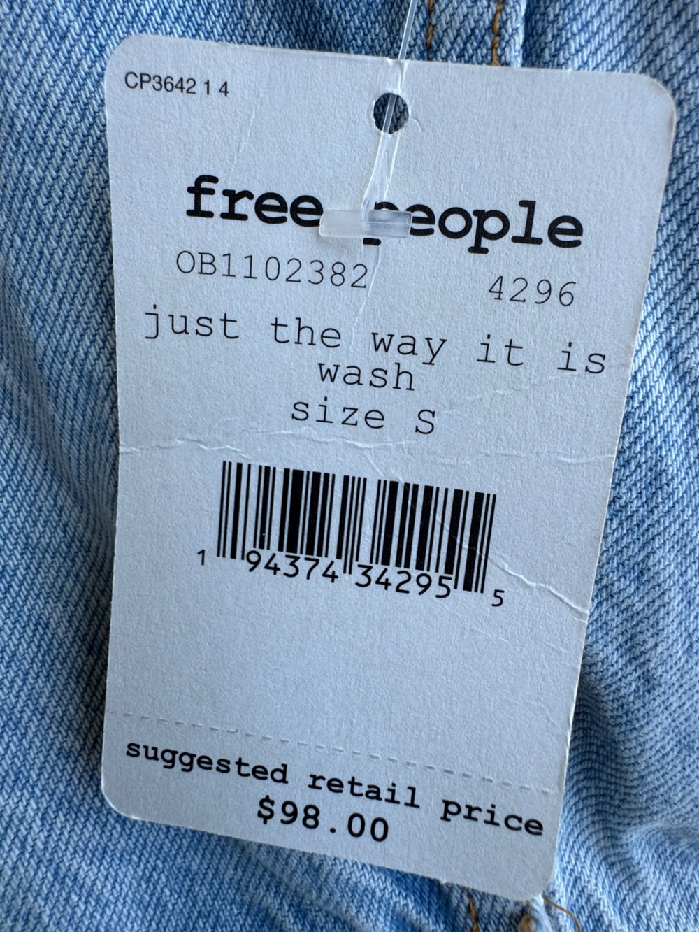 We The Free By Free People Amelia Distressed Cropped Denim Oversized Jacket S - Picture 5 of 9